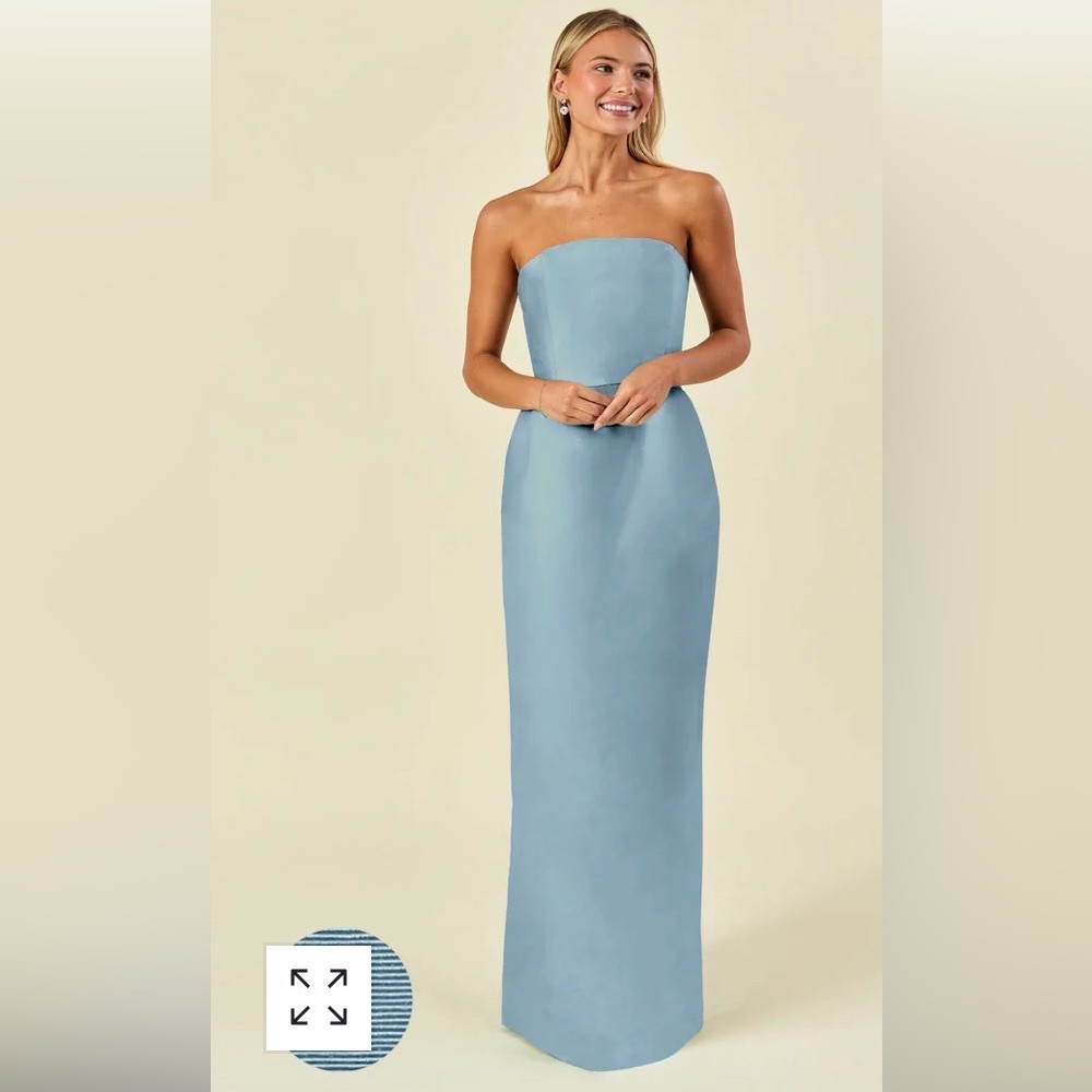 Chic Strapless Sky Blue Gown